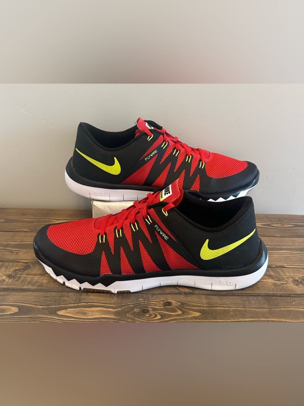Nike Free Trainer 5.0 V6 Shoes University Red, Volt/Black Sneaker Mens Size 14